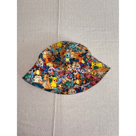 Pokemon Accessories - Pokemon Bucket Hat OS Multicolor Excellent All Over Print Pikachu Charizard Hat
